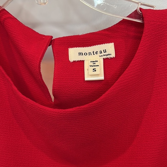♥️ Beautiful Red Monteau Top in Size Small - Picture 4 of 6